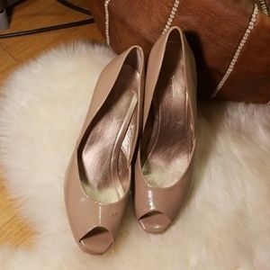 BCBG Nude Wedge Heels